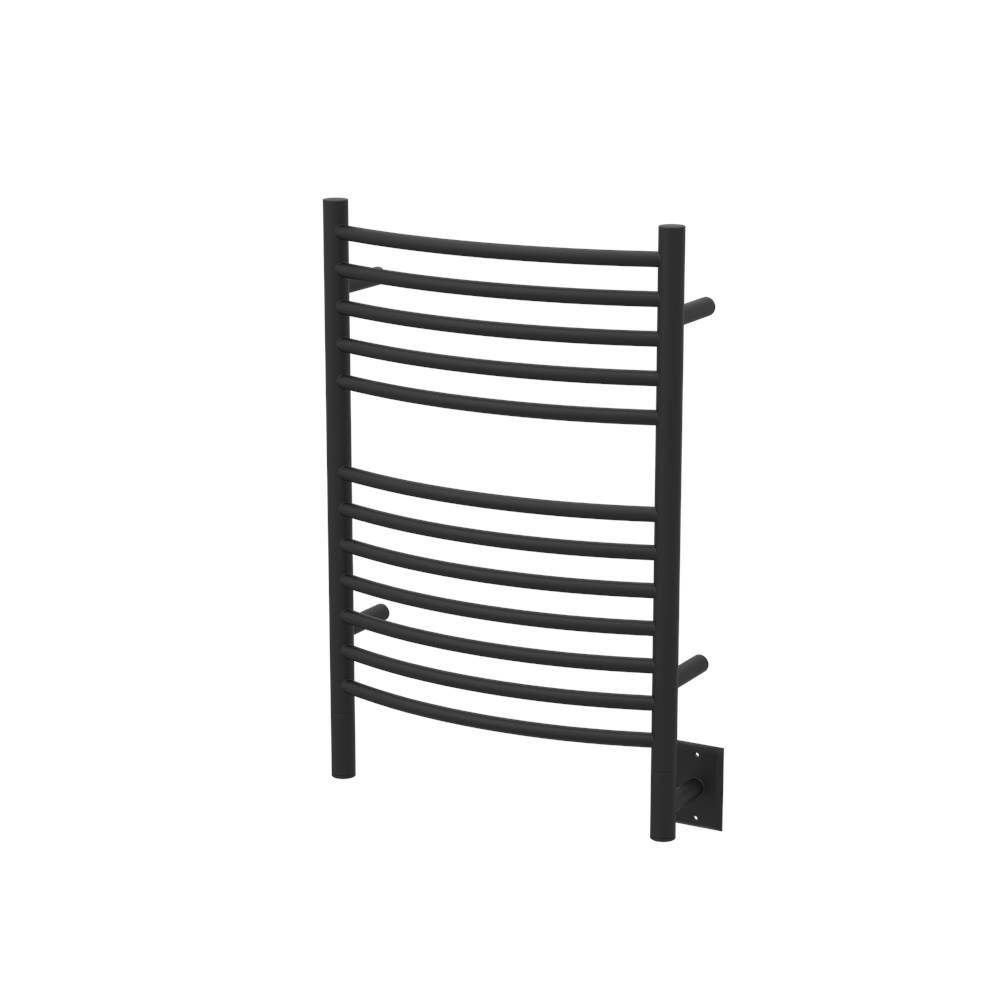 Amba Products Canada Jeeves Model E Curved 12 Bar Hardwired Towel Warmer in Matte Black