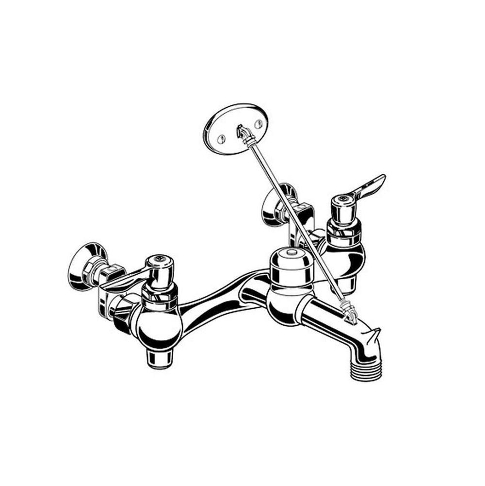 American Standard Canada Top Brace Wall-Mount Service Sink Faucet With 6-Inch Vacuum Breaker Spout and Offset Shanks