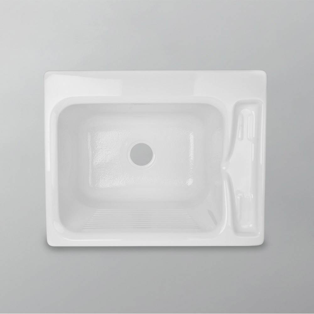 Acritec Sink - Acrylic - Deluxe Laundry Sink - Single Bowl - Wht -No Holes