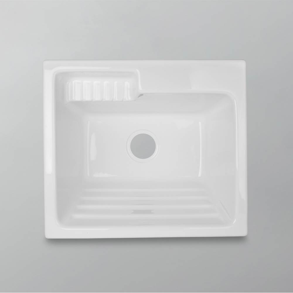 Acritec Sink - Acrylic - Europa Laundry Sink - Single Bowl - Wht -3 Holes 4''C