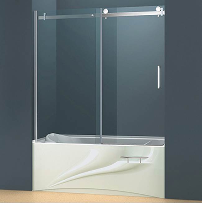 Acritec TubDoor - ST (Rolling) - 60''W x 56''H - P03 Series - 10 and 8mm/Chrome