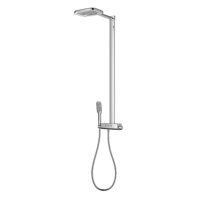 Ca'bano Thermostatic shower column with rain head and hand spray