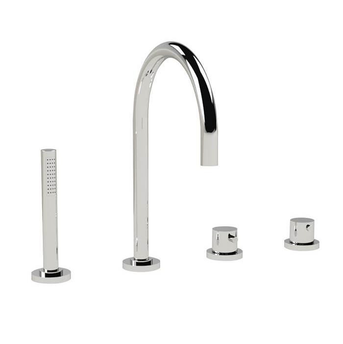 Ca'bano 4 Piece thermostatic deck mount tub filler with hand spray