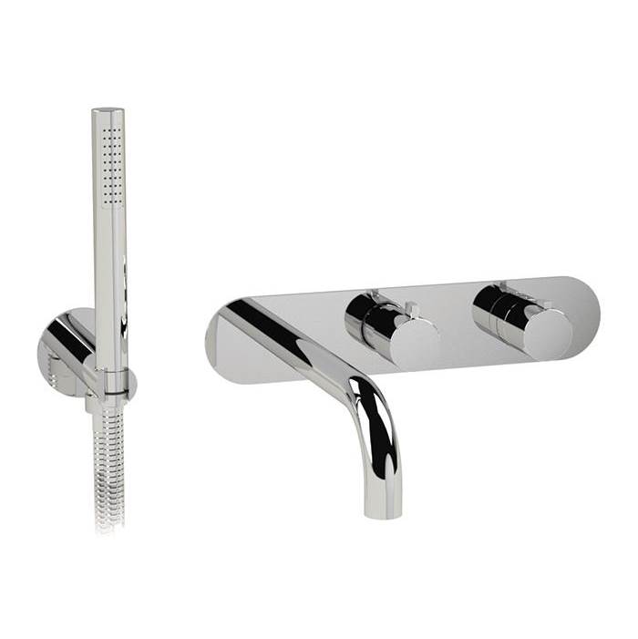 Ca'bano Thermostatic wall mount tub faucet with spray