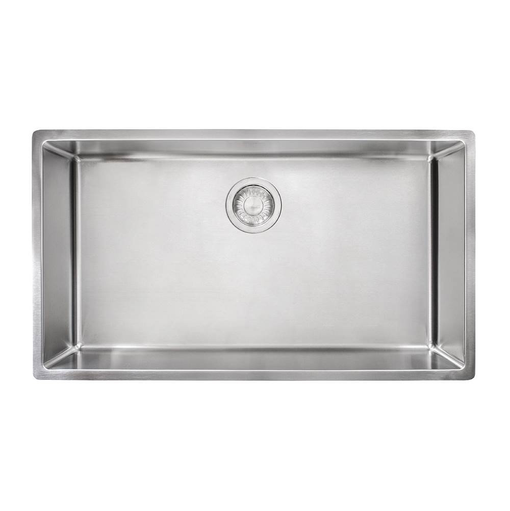 Franke Residential Canada Cube 31.5-in. x 17.7-in. 18 Gauge Stainless Steel Undermount Single Bowl Kitchen Sink - CUX110-30-CA