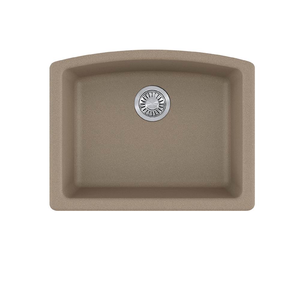 Franke Residential Canada Ellipse 25.0-in. x 19.6-in. Oyster Granite Undermount Single Bowl Kitchen Sink -ELG11022OYS-CA