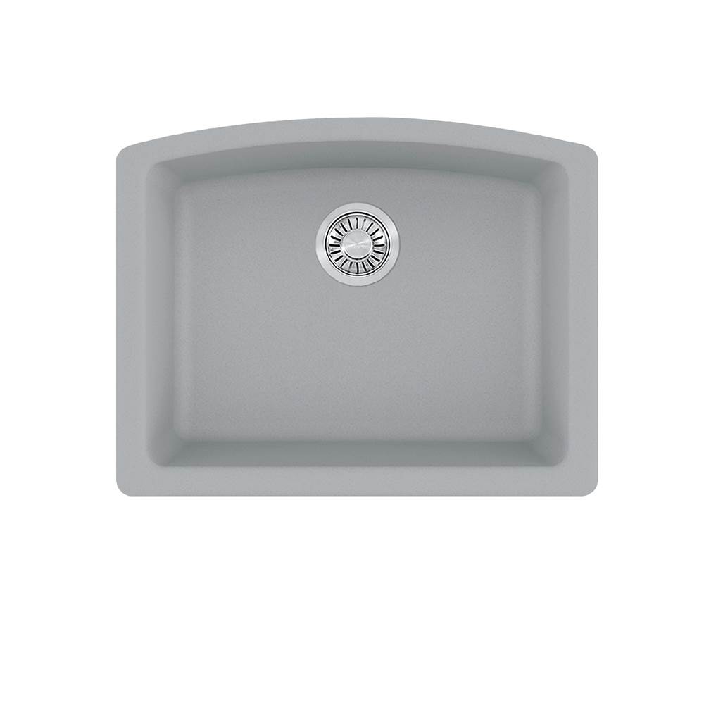 Franke Residential Canada Ellipse 25.0-in. x 19.6-in. Stone Grey Granite Undermount Single Bowl Kitchen Sink - ELG11022SHG-CA