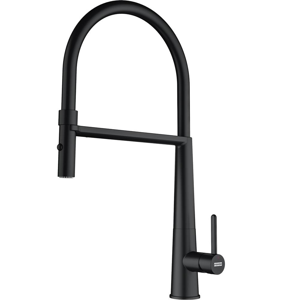 Franke Residential Canada Icon 18-in Single Handle Semi-Pro Kitchen Faucet in Matte Black, ICN-SP-MBK