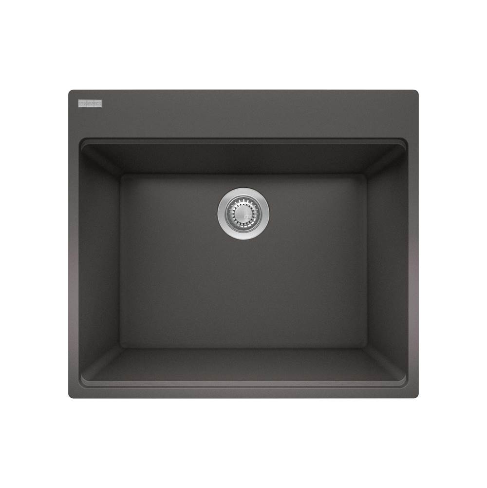 Franke Residential Canada Maris Dual Mount 25-in x 22-in Granite Dual Mount Single Bowl Laundry Sink in Slate Grey