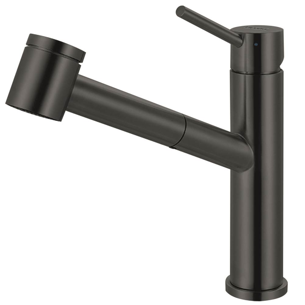 Franke Residential Canada Steel 9-in Single Handle Pull-Out Kitchen Faucet in Industrial Black, STL-PO-IBK
