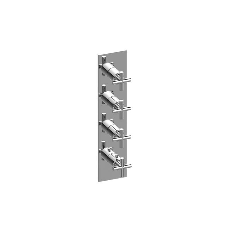 Graff M-Series Square 4-Hole Trim Plate with Terra Handles (Vertical Installation)