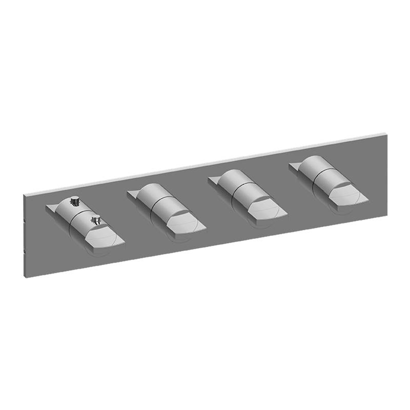 Graff M-Series Square Thermostatic 4-Hole Trim Plate w/Targa/Sade Handle (Horizontal Installation)