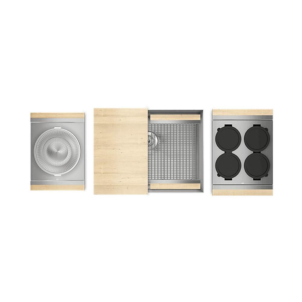 Home Refinements by Julien Smartstation Kit, Undermount Sink, Walnut Acc., Single 60X18X10