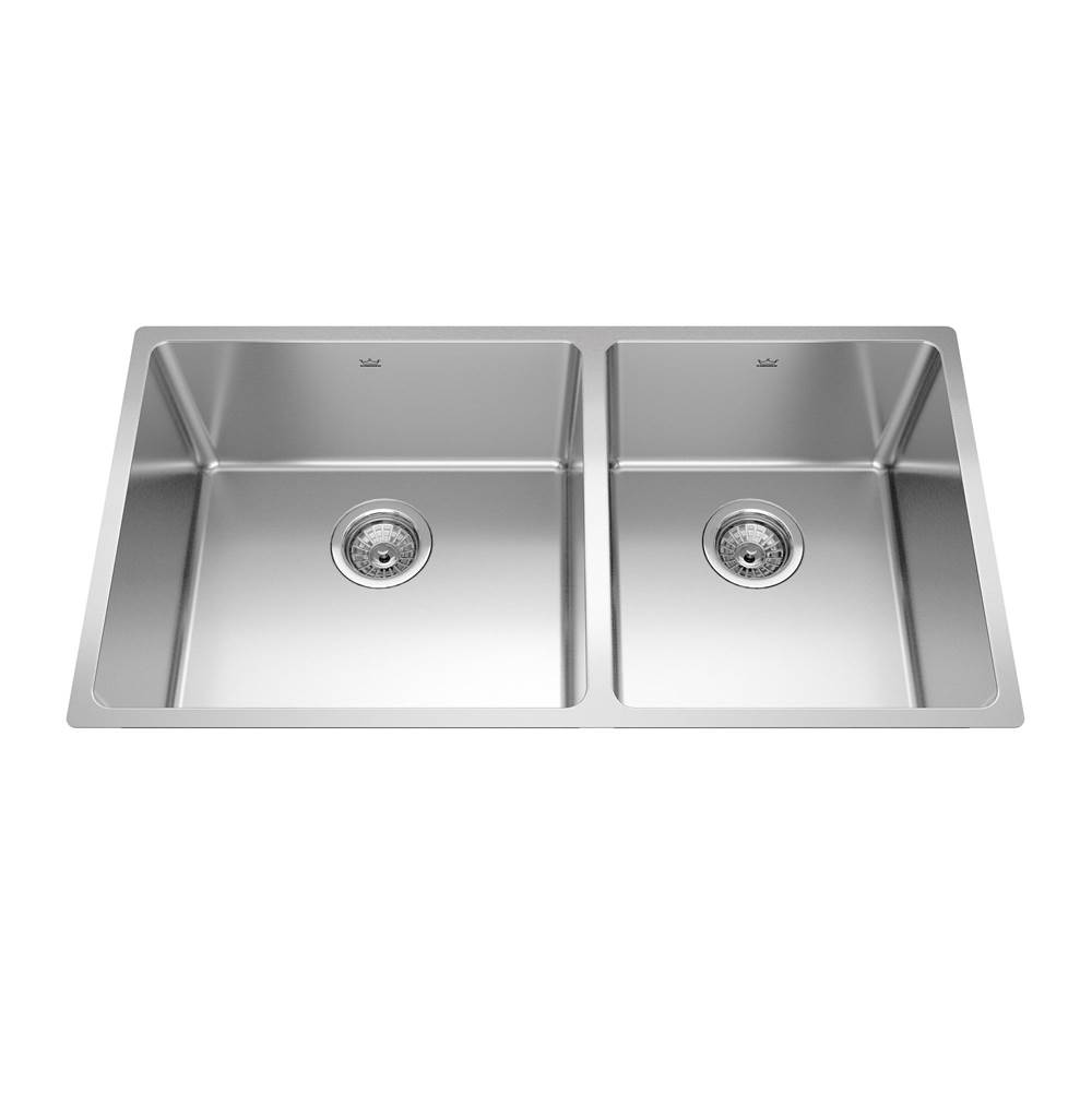 Kindred Canada Brookmore 34.5-in LR x 18.2-in FB Undermount Double Bowl Stainless Steel Kitchen Sink