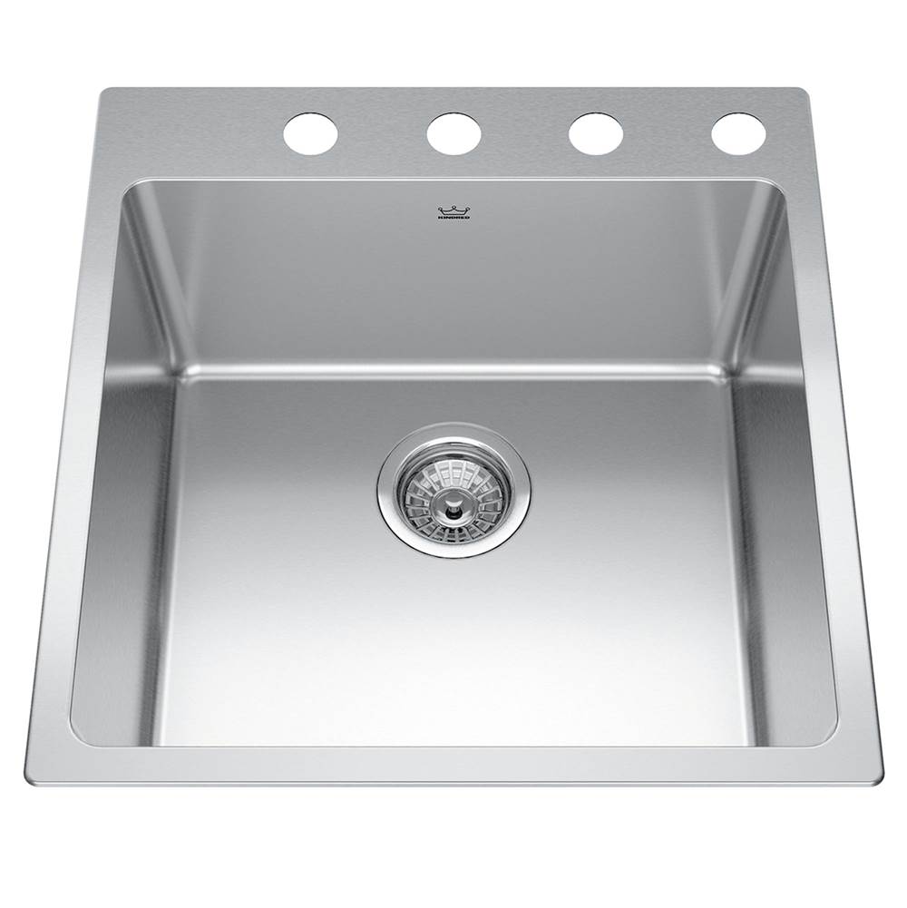 Kindred Canada Brookmore 20-in LR x 20.9-in FB Drop in Single Bowl Stainless Steel Kitchen Sink
