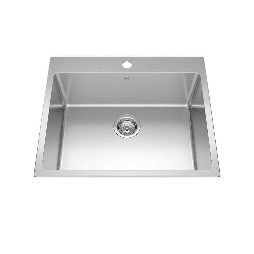Kindred Canada Brookmore 25.1-in LR x 20.9-in FB Drop in Single Bowl Stainless Steel Kitchen Sink
