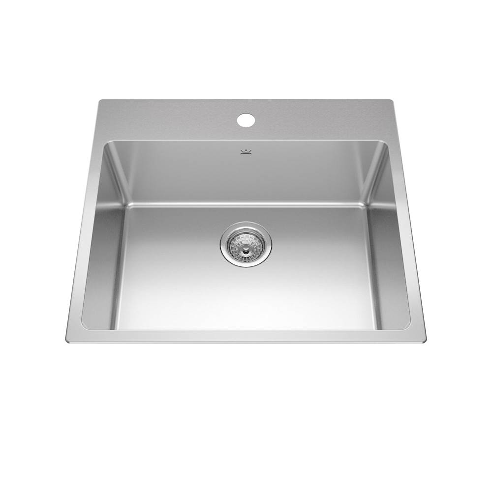 Kindred Canada Brookmore 25.1-in LR x 22.1-in FB Drop in Single Bowl Stainless Steel Kitchen Sink