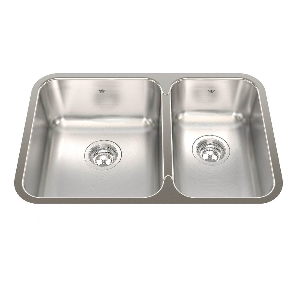 Kindred Canada Steel Queen 26.88-in LR x 17.75-in FB Undermount Double Bowl Stainless Steel Kitchen Sink