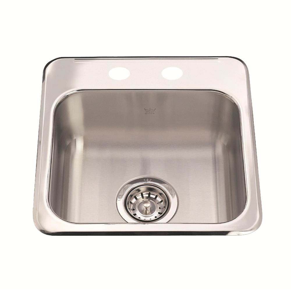 Kindred Canada Kindred Utility Collection 15.13-in LR x 15.44-in FB Drop In Single Bowl 2-Hole Stainless Steel Hospitality Sink