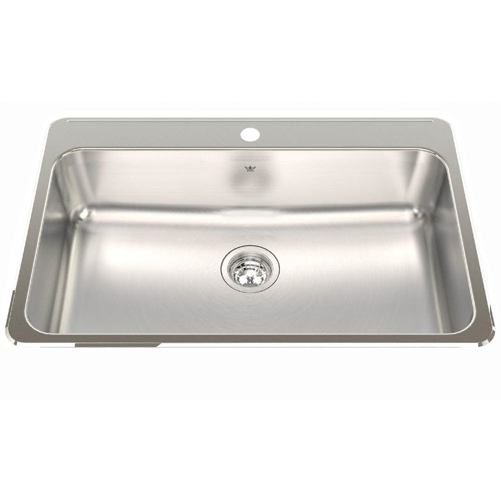 Kindred Canada Steel Queen 31.25-in LR x 20.5-in FB Drop In Single Bowl 1-Hole Stainless Steel Kitchen Sink