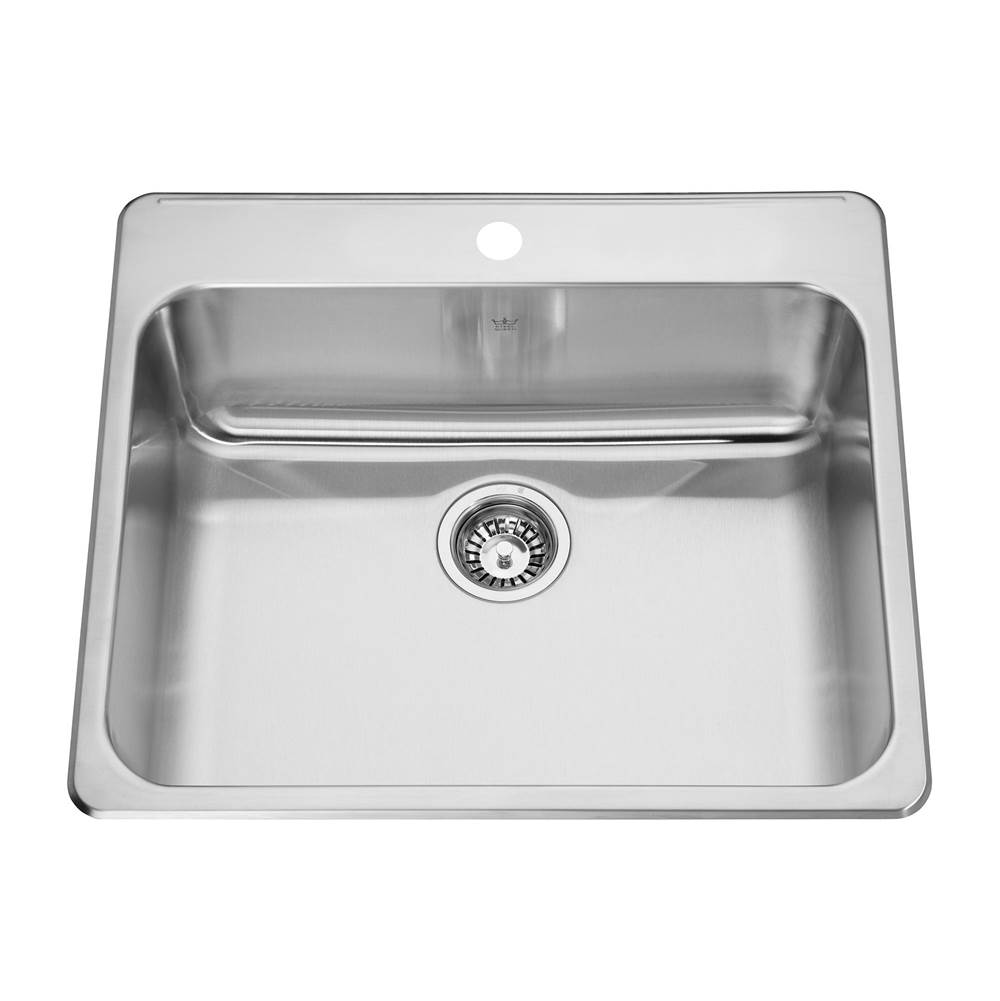 Kindred Canada Steel Queen 25.25-in LR x 22-in FB Drop In Single Bowl 1-Hole Stainless Steel Kitchen Sink
