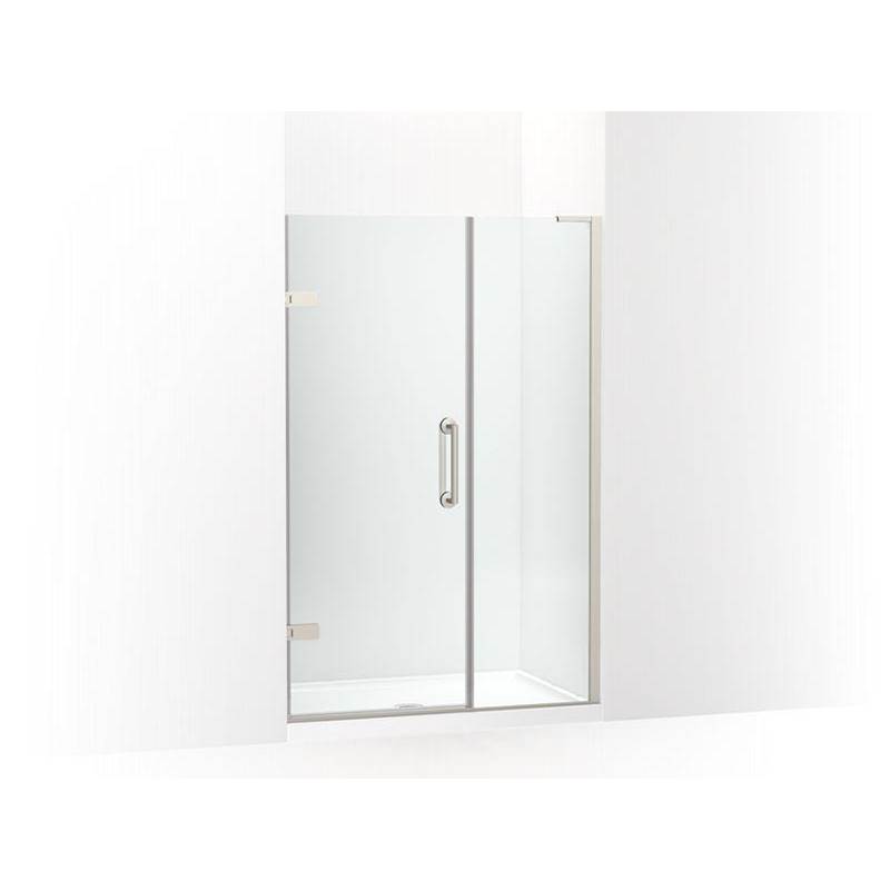 Kohler Components™ Frameless pivot shower door, 71-3/4'' H x 45-1/4 - 46'' W, with 3/8'' thick Crystal Clear glass