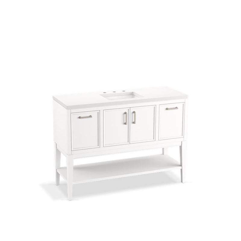 Kohler Winnow® 48'' bathroom vanity cabinet with sink and quartz top