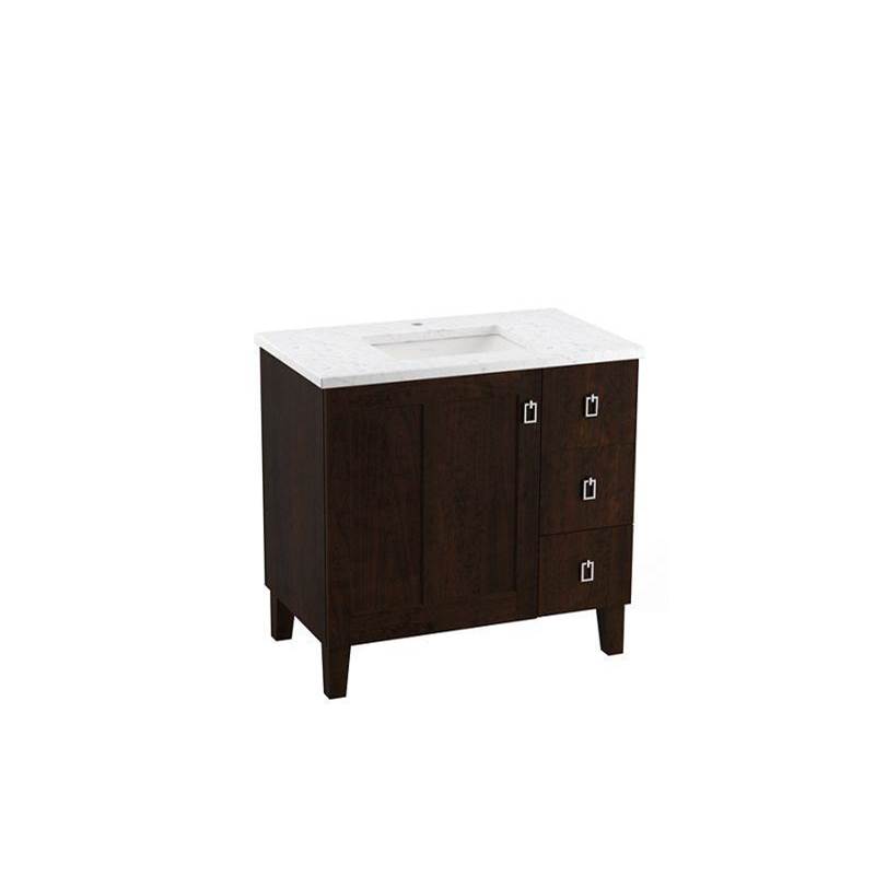 Kohler Poplin® 36'' bathroom vanity cabinet with sink and quartz top