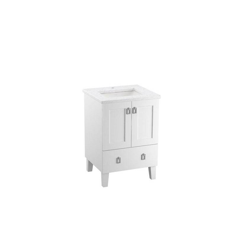 Kohler Poplin® 24'' bathroom vanity cabinet with sink and quartz top