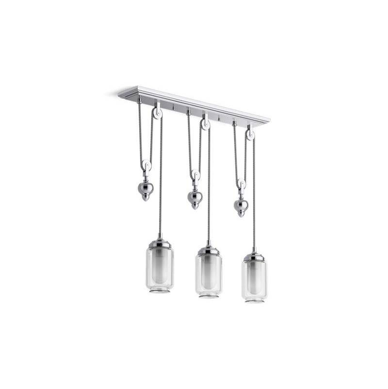 Kohler Artifacts® Three-light adjustable linear chandelier