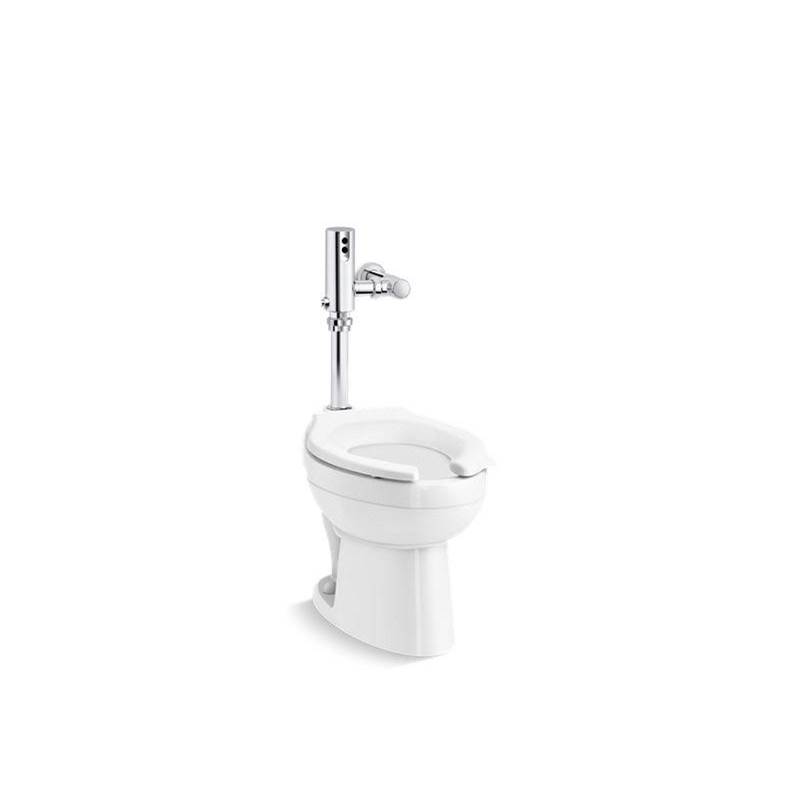 Kohler Wellcomme™ Ultra Commercial antimicrobial toilet with Mach® Tripoint® touchless DC 1.28 gpf flushometer