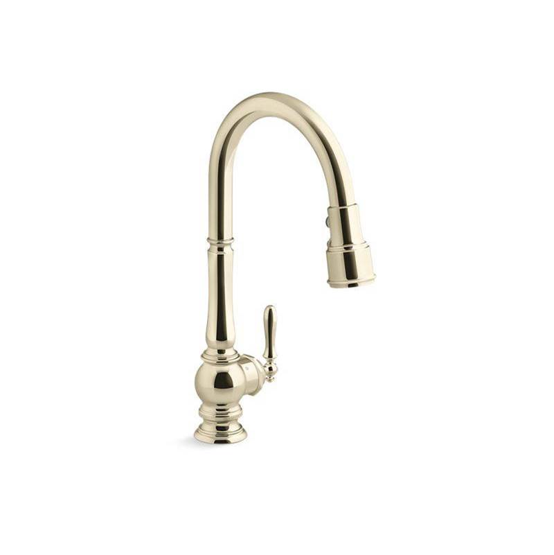 Kohler Artifacts® Touchless pull-down kitchen sink faucet with three-function sprayhead