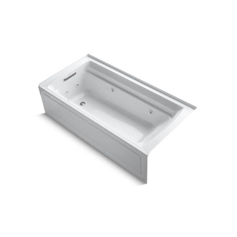 Kohler Archer® 72'' x 36'' alcove whirlpool bath with integral apron and left-hand drain