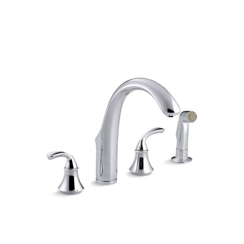 Kohler Forté® Two-handle kitchen sink faucet with side sprayer