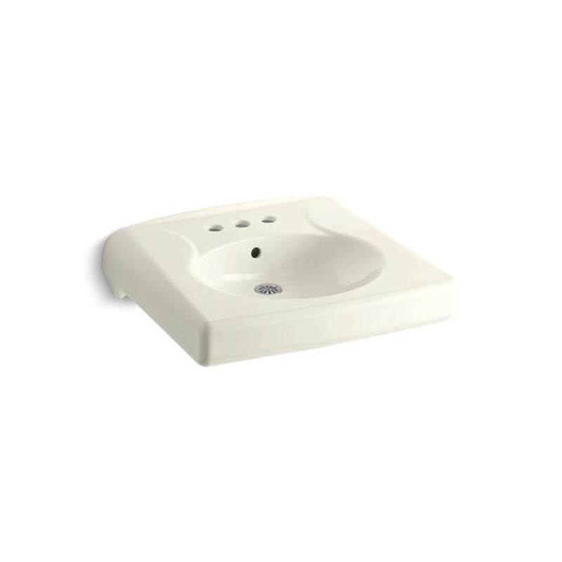 Kohler Brenham™ Wall-mount or concealed carrier arm mount commercial bathroom sink with 4'' centerset faucet holes