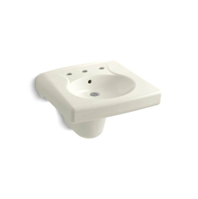 Kohler Brenham™ Wall-mount or concealed carrier arm mount commercial bathroom sink with widespread faucet holes and shroud
