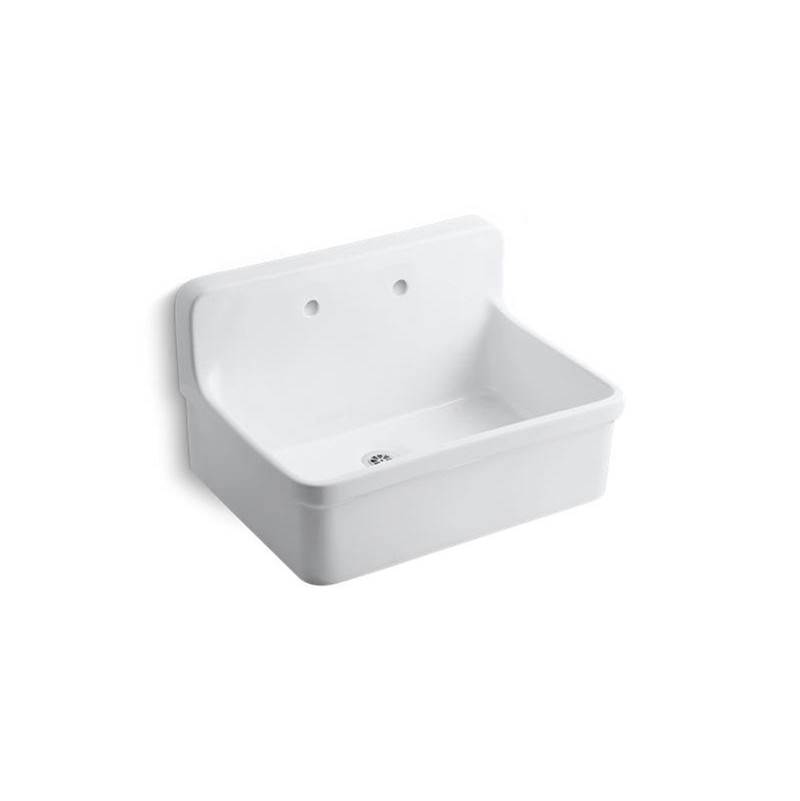 Kohler Gilford™ 30'' x 22'' bracket-mount scrub-up/plaster sink with 8'' widespread faucet holes