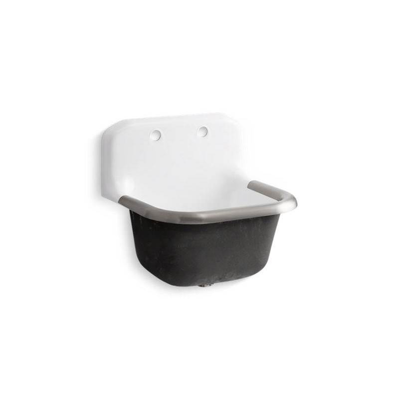 Kohler Bannon™ 24'' x 20-1/4'' wall-mount or P-trap mount service sink with rim guard and back drilled on 8'' centers