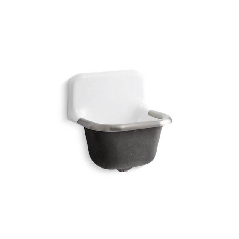 Kohler Bannon™ 22-1/4'' x 18-1/4'' wall-mount or P-trap mount service sink with rim guard and blank back