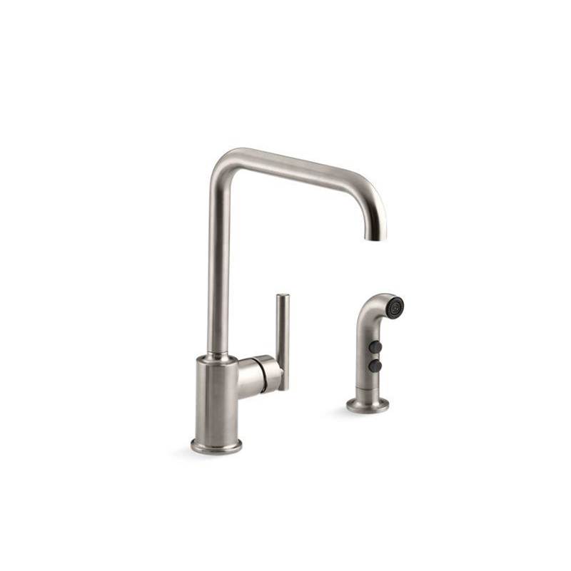 Kohler Purist® Single-handle kitchen sink faucet with sidesprayer