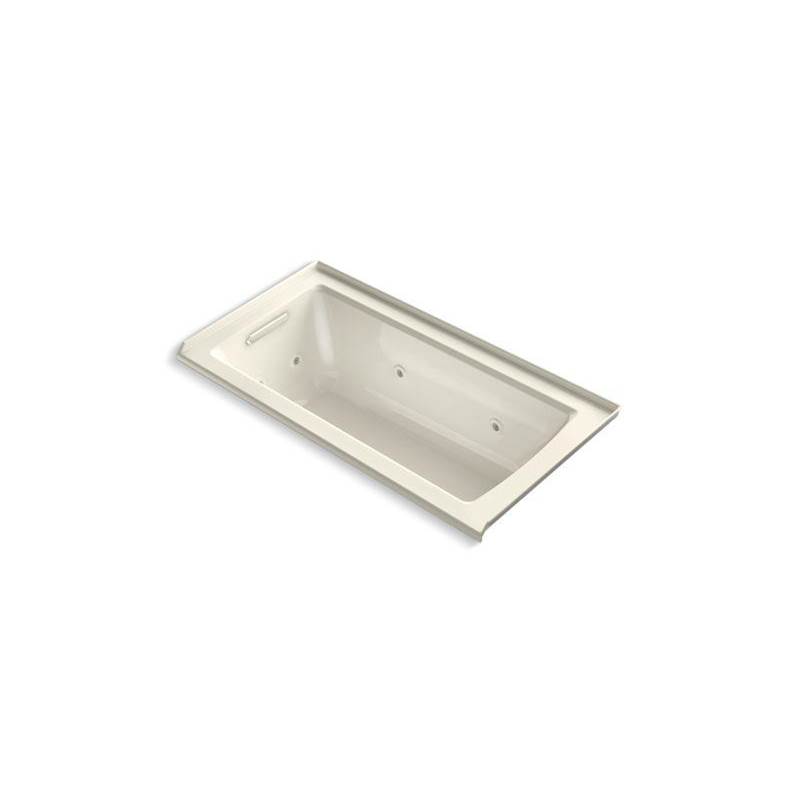 Kohler Archer® 60'' x 30'' three-side integral flange whirlpool bath with heater and left-hand drain