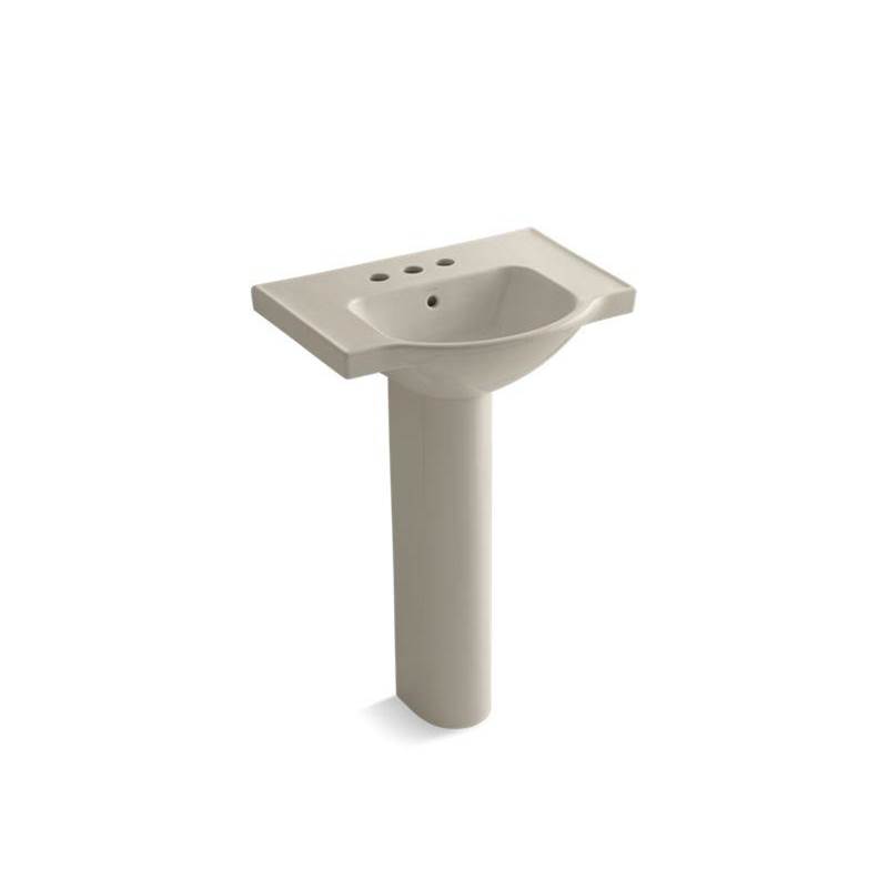 Kohler Veer® 24'' pedestal bathroom sink with 4'' centerset faucet holes