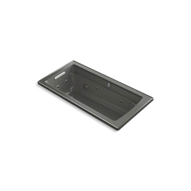 Kohler Archer® 66'' x 32'' drop-in Heated BubbleMassage™ air bath with whirlpool