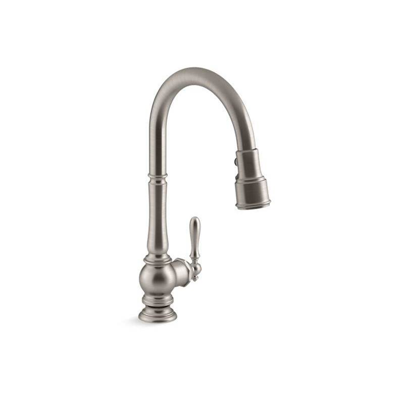 Kohler Artifacts® Pull-down kitchen sink faucet with three-function sprayhead