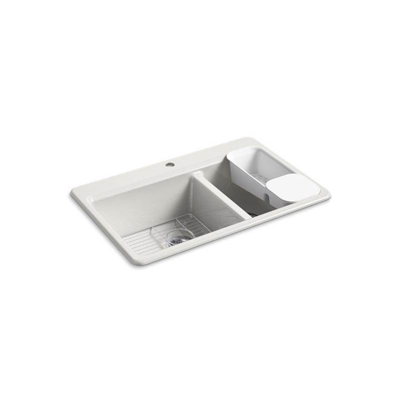 Kohler Riverby® 33'' top-mount double-bowl workstation kitchen sink
