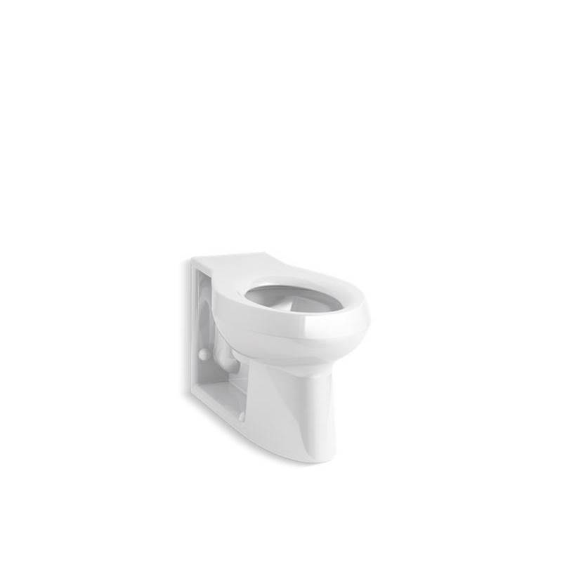 Kohler Anglesey™ Floor-mount rear spud antimicrobial flushometer bowl with integral seat