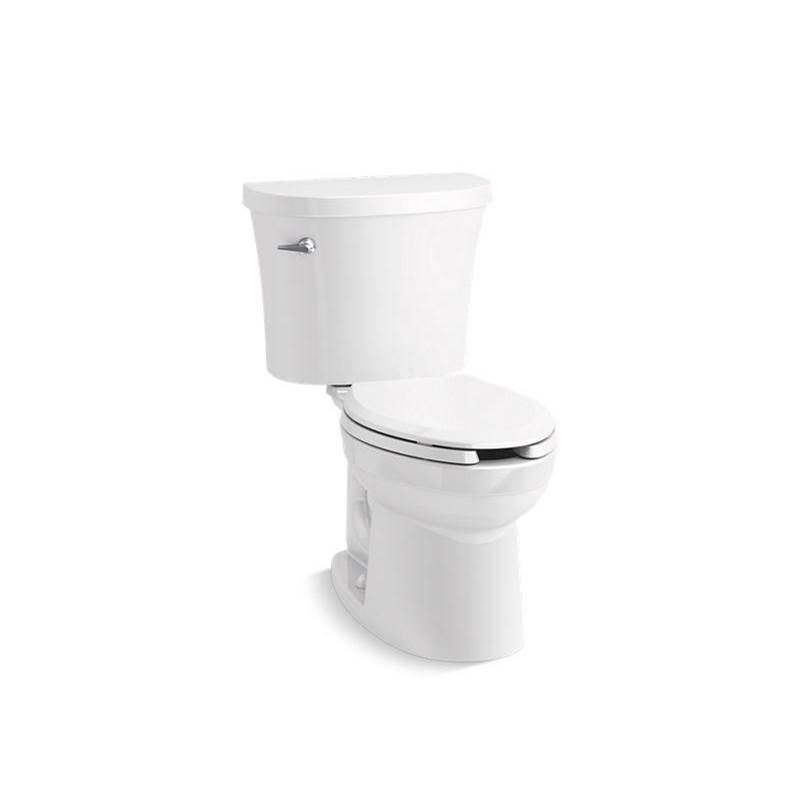 Kohler Kingston™ Two-piece elongated 1.28 gpf toilet with tank cover locks and antimicrobial finish