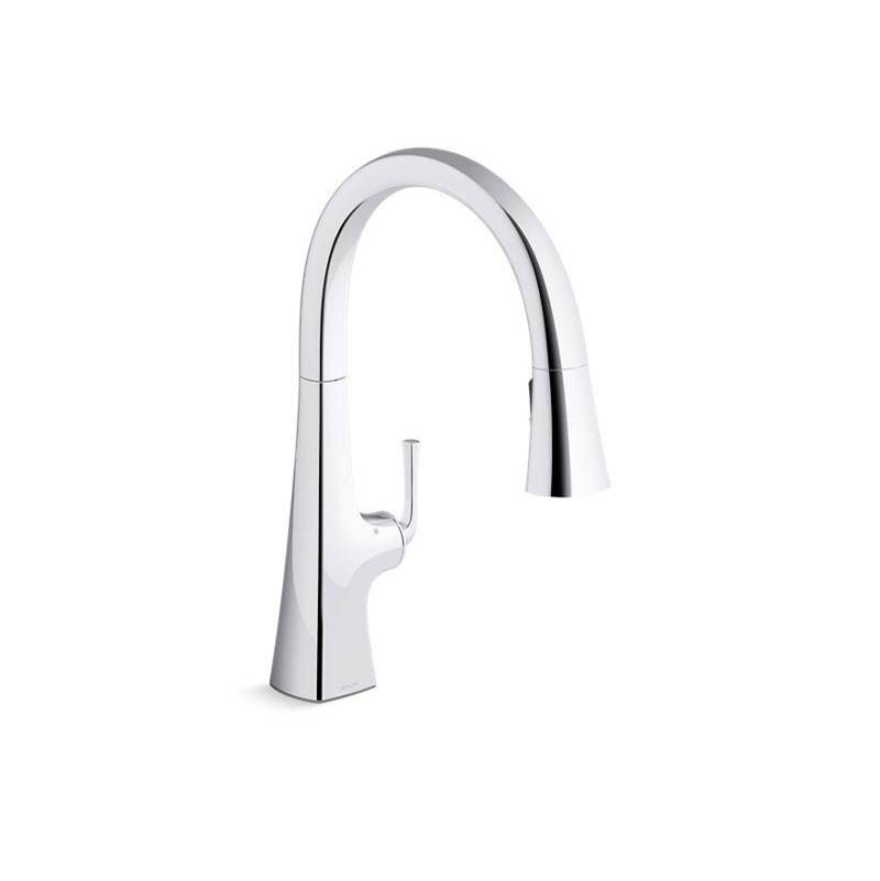 Kohler Graze® Touchless pull-down kitchen sink faucet with three-function sprayhead