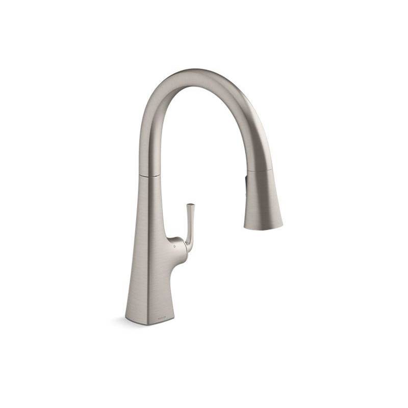 Kohler Graze® Touchless pull-down kitchen sink faucet with KOHLER® Konnect™ and three-function sprayhead