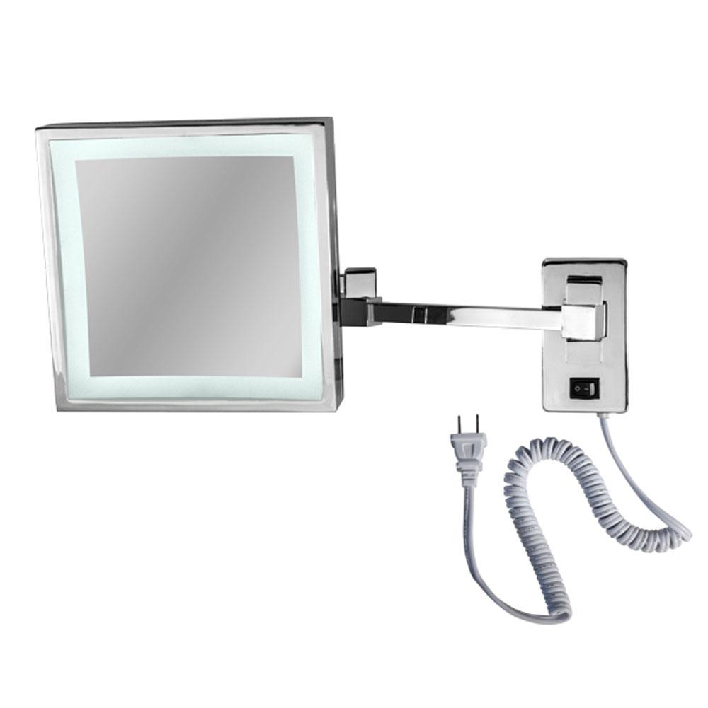 LaLoo Canada Magnification Mirror 3x LED 6000K Lit Plugin - Chrome